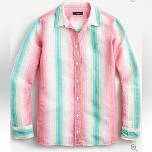 NWT J. Crew Classic-fit boy shirt in rainbow stripe